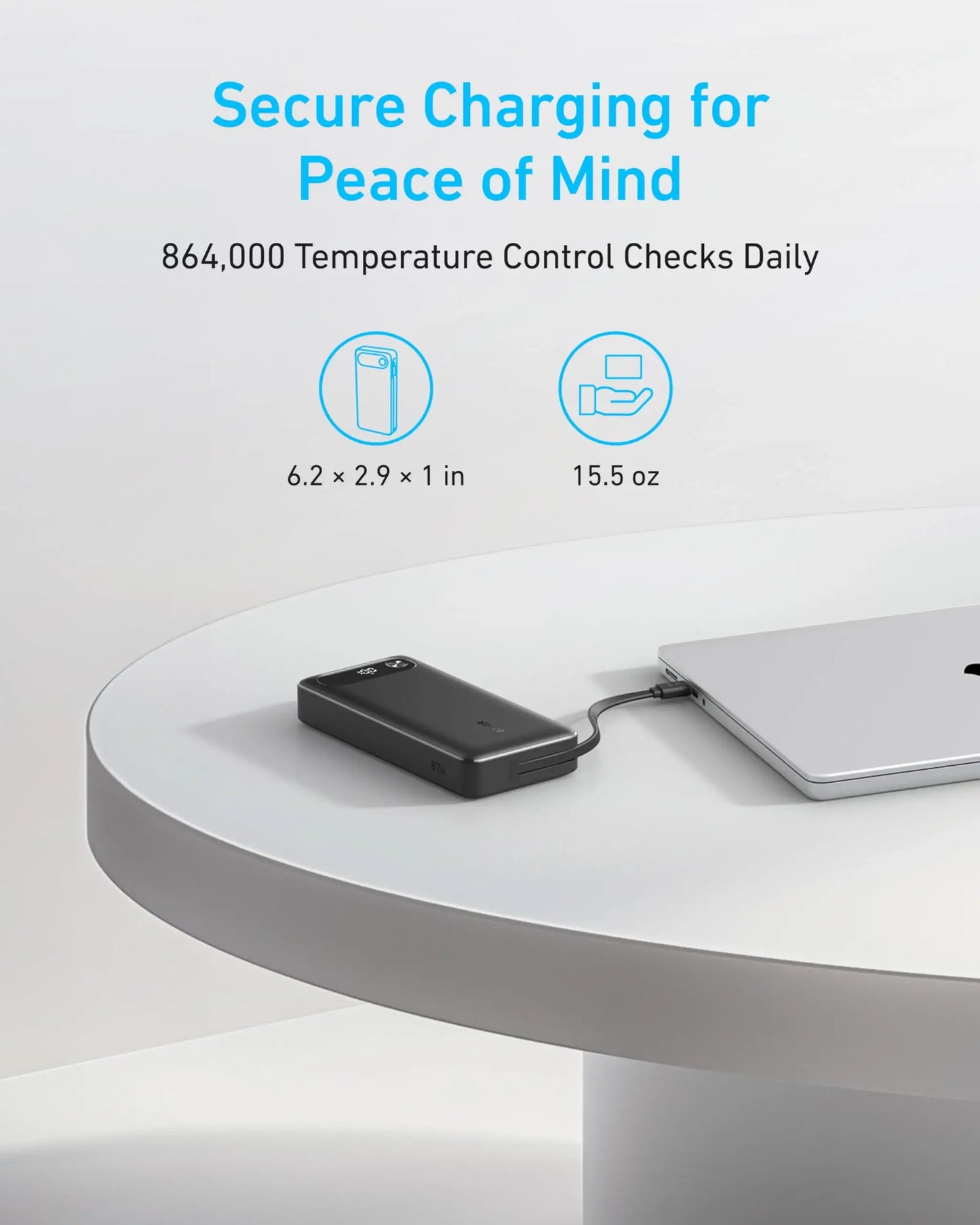 Anker Power Bank (20K, 87W, Built-In USB-C Cable) - Anker - Flyclothing LLC