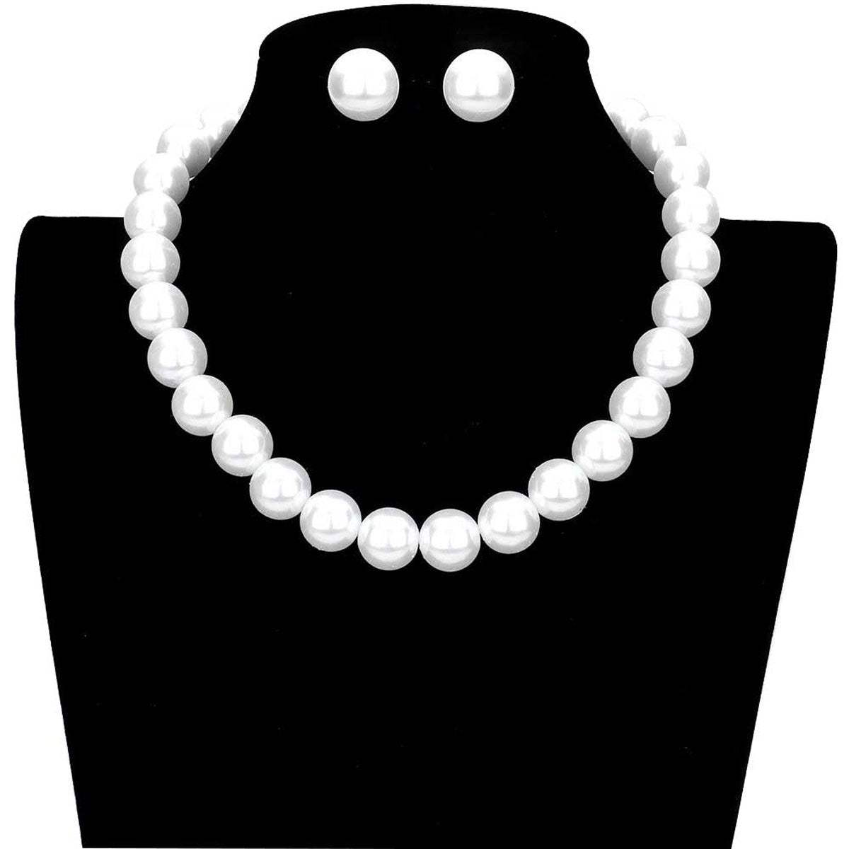 12MM Pearl Necklace and Earring Set - Madeline Love - Flyclothing LLC