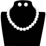 12MM Pearl Necklace and Earring Set - Madeline Love - Flyclothing LLC