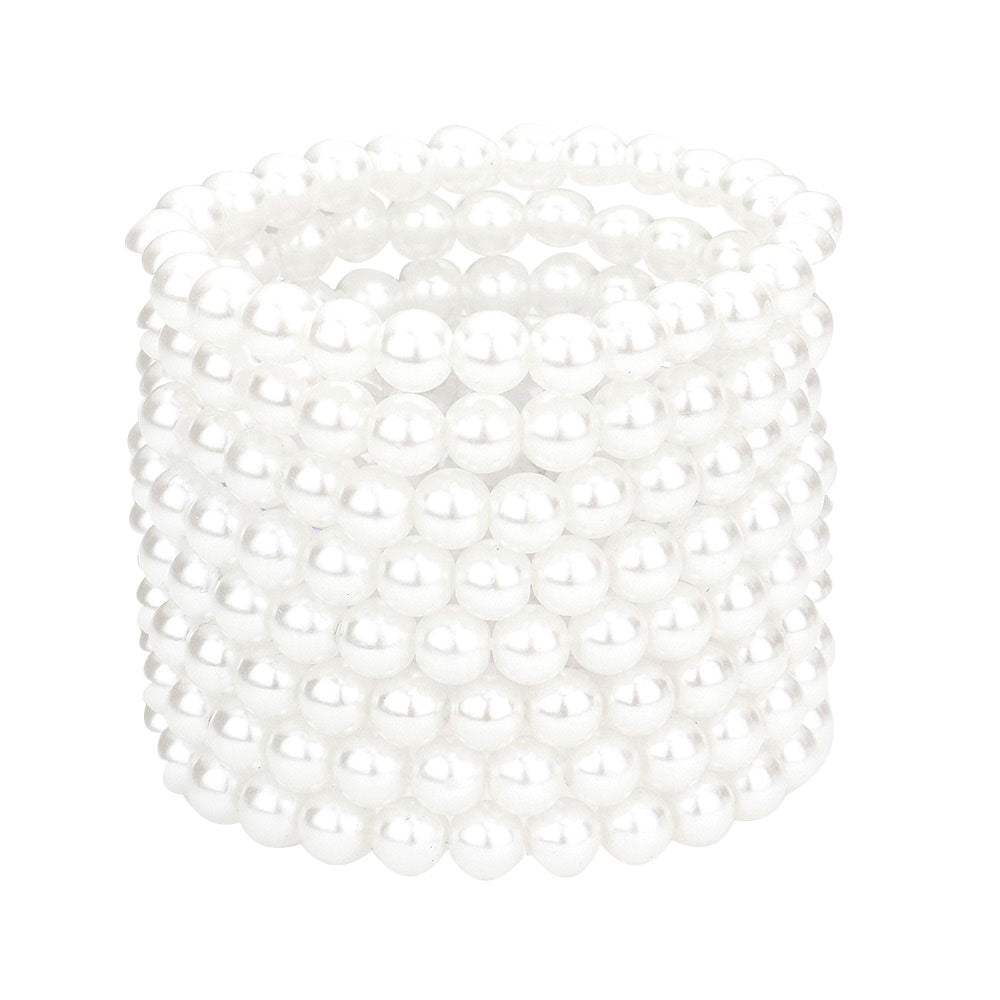 8PCS Pearl Stack Stretch Bracelets - Madeline Love - Flyclothing LLC