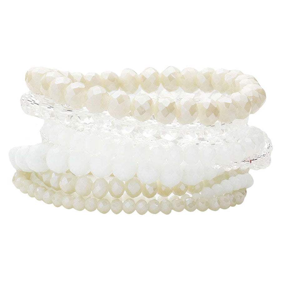 9PCS Faceted Bead Stretch Bracelets - Madeline Love - Flyclothing LLC