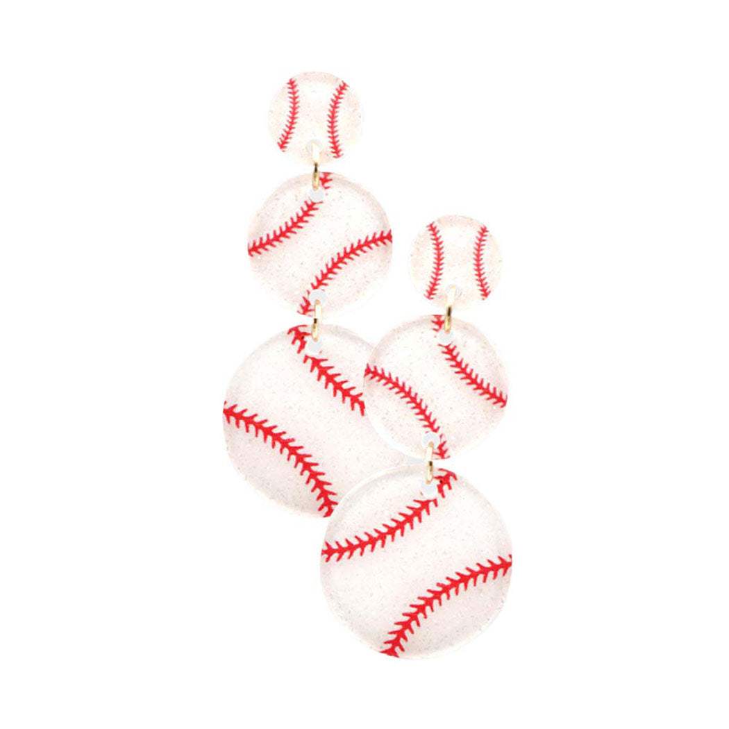 Acetate Baseball Link Earrings - Madeline Love - Flyclothing LLC