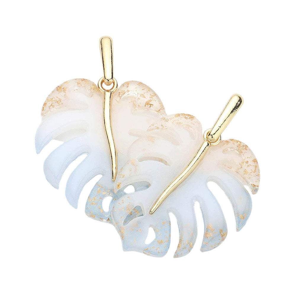 Acetate Tropical Leaf Dangle Earrings - Madeline Love - Flyclothing LLC