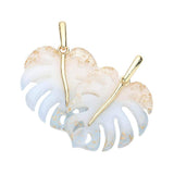 Acetate Tropical Leaf Dangle Earrings - Madeline Love - Flyclothing LLC