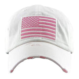American USA Flag Vintage Baseball Cap - Madeline Love - Flyclothing LLC