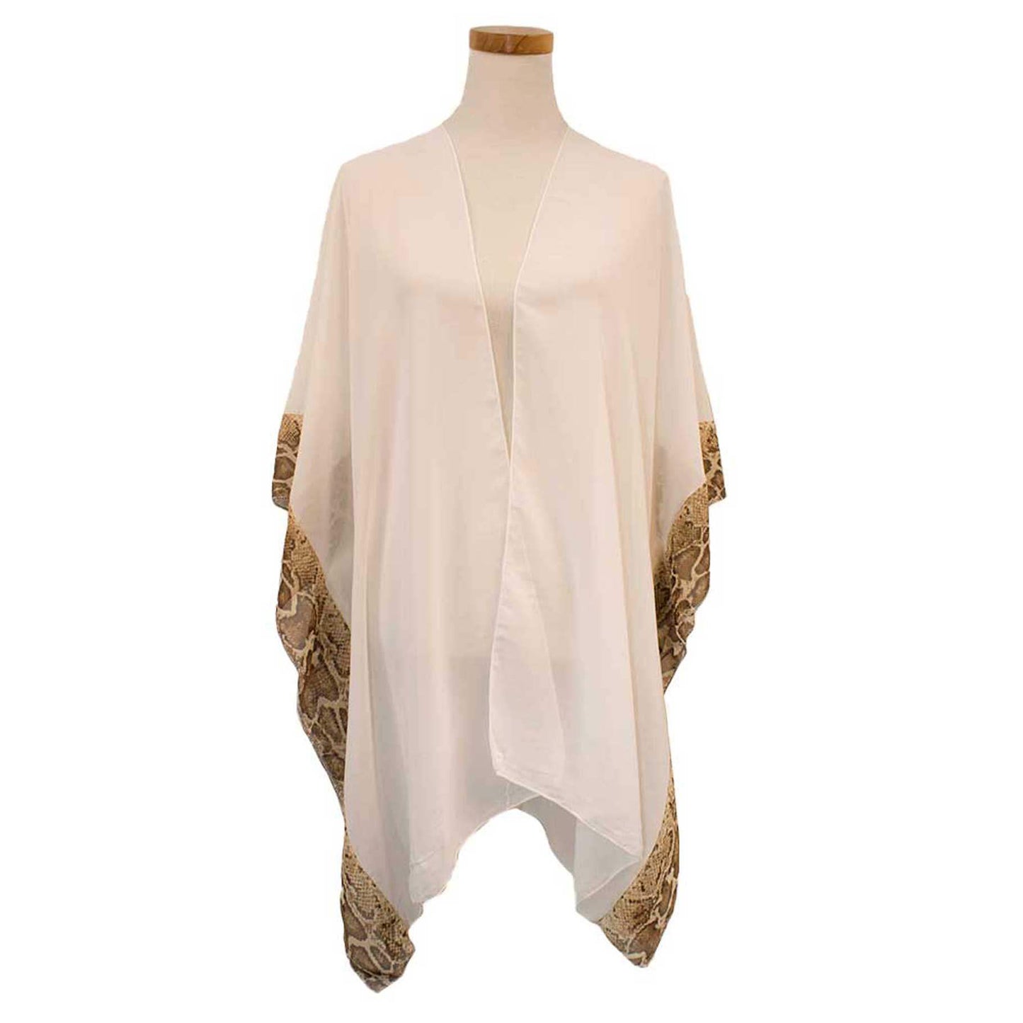 Animal Border Chiffon Kimono Poncho - Madeline Love - Flyclothing LLC