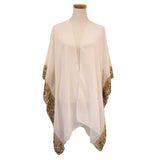 Animal Border Chiffon Kimono Poncho - Madeline Love - Flyclothing LLC