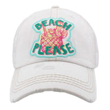 Beach Please Message Mesh Back Vintage Baseball Cap