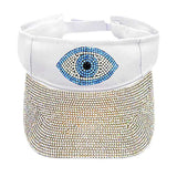Bling Evil Eye Accented Visor Hat - Madeline Love - Flyclothing LLC