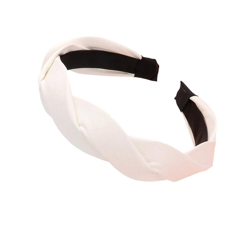 Braided Solid Faux Leather Headband - Madeline Love - Flyclothing LLC