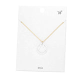 Fashionable Brass Metal Smile Pendant Necklace - Madeline Love - Flyclothing LLC