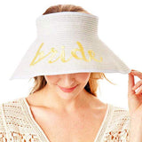 Bride Message Roll Up Foldable Visor Sun Hat - Madeline Love - Flyclothing LLC