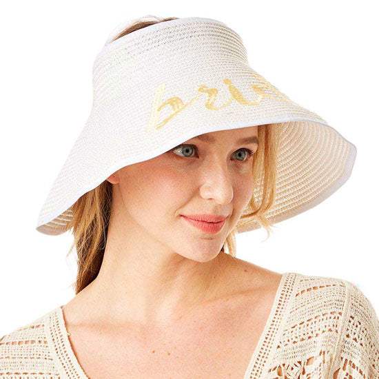 Bride Message Roll Up Foldable Visor Sun Hat - Madeline Love - Flyclothing LLC