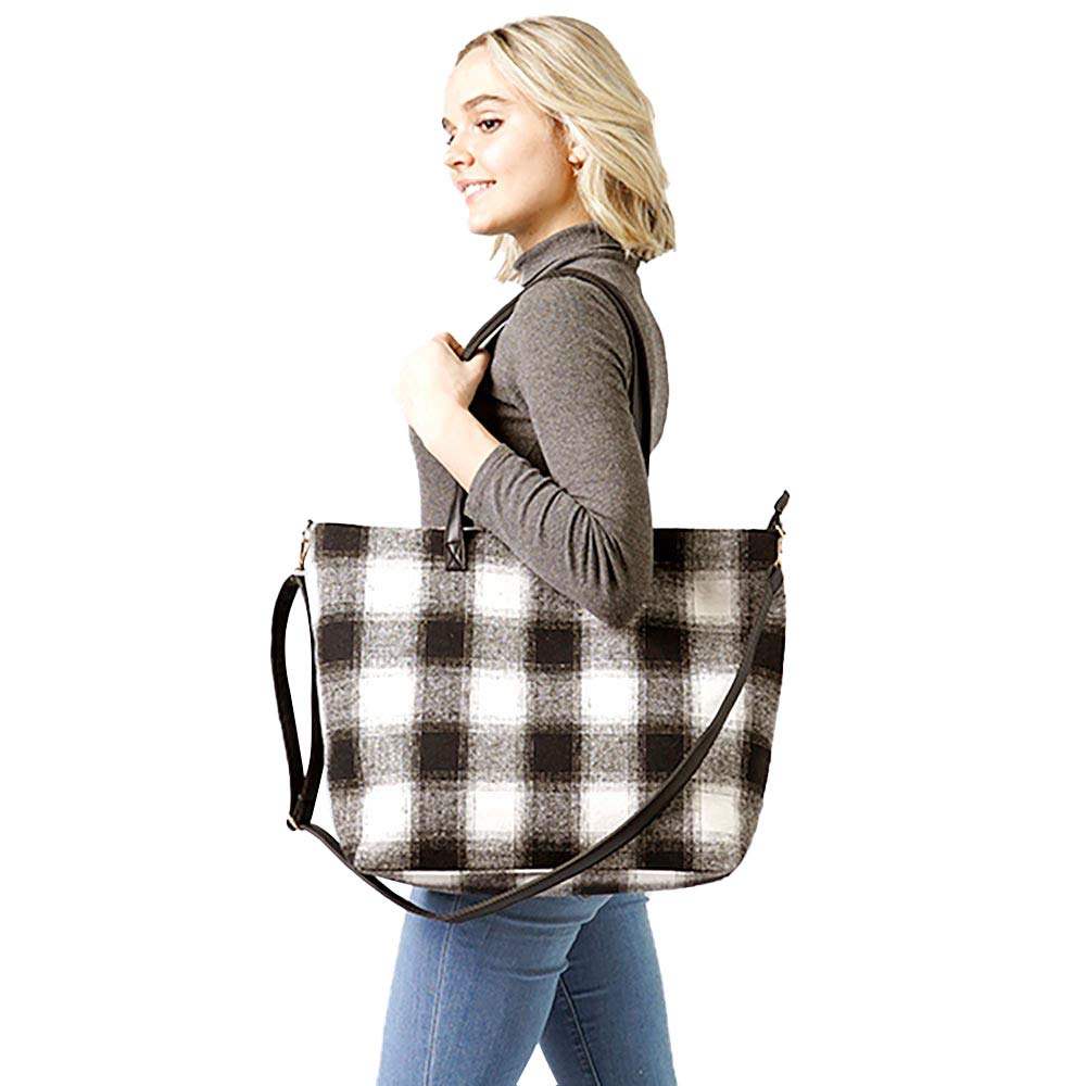 Buffalo Check Weekend Tote Bag - Madeline Love - Flyclothing LLC