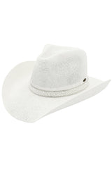 C.C Black Pearl Rhinestone Trim Cowboy Hat