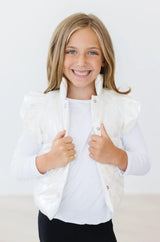 White Checker Puffer Vest - Mila & Rose ® - Flyclothing LLC