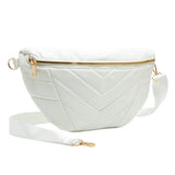 Chevron Patterned Solid Sling Bag - Madeline Love - Flyclothing LLC