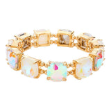 Cushion Square Stone Stretch Evening Bracelet - Madeline Love - Flyclothing LLC