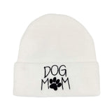 Dog Mom Message Paw Pointed Solid Knit Beanie Hat - Madeline Love - Flyclothing LLC