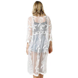Dream Catcher Lace Long Cover Up Kimono Poncho - Madeline Love - Flyclothing LLC