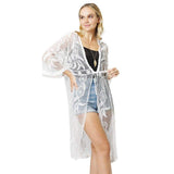 Dream Catcher Lace Long Cover Up Kimono Poncho - Madeline Love - Flyclothing LLC