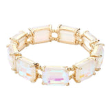 Emerald Cut Stone Stretch Evening Bracelet - Madeline Love - Flyclothing LLC