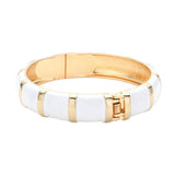 Enamel Bamboo Hinged Bangle Bracelet - Madeline Love - Flyclothing LLC