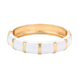 Enamel Bamboo Hinged Bangle Bracelet - Madeline Love - Flyclothing LLC