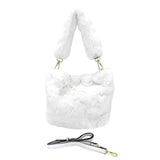Fashionable Solid Faux Fur Tote Crossbody Bag - Madeline Love - Flyclothing LLC