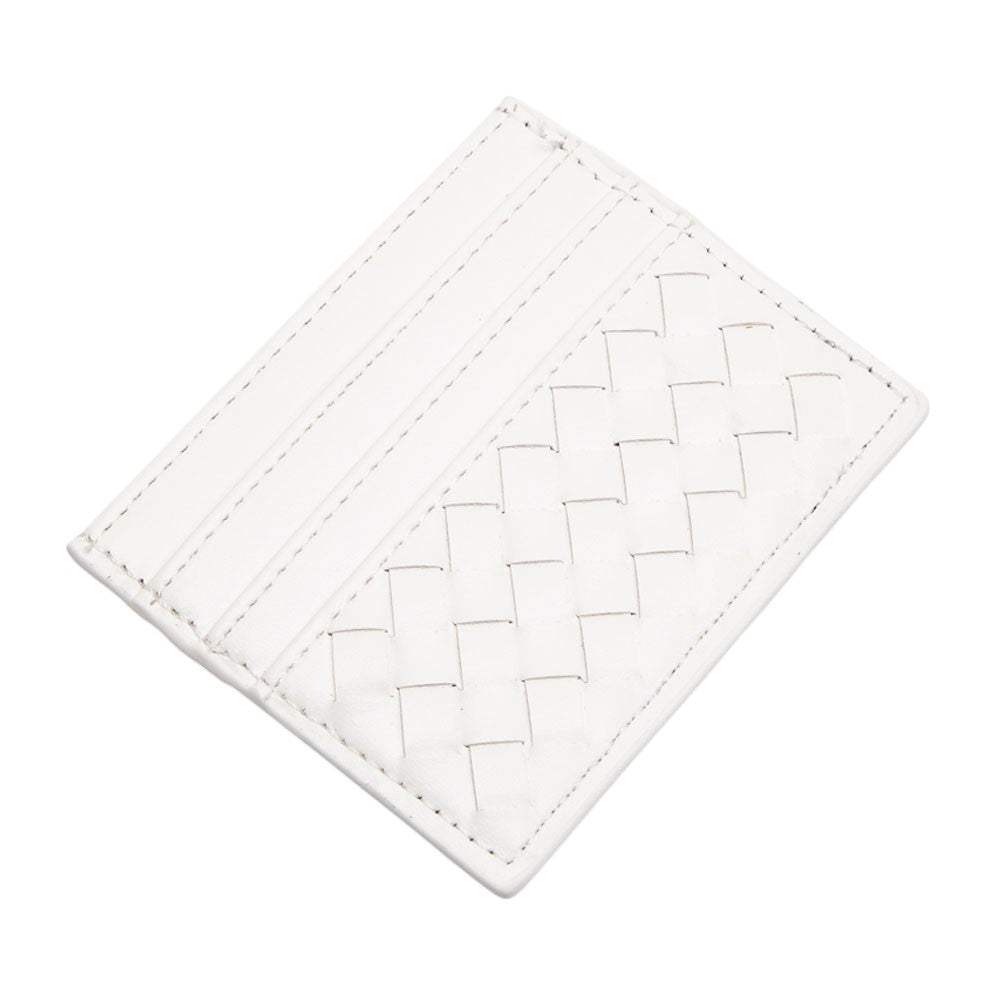 Faux Leather Basket Weave Card Holder Wallet - Madeline Love - Flyclothing LLC