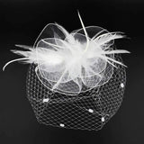 Feather Mesh Flower Fascinator Headband - Madeline Love - Flyclothing LLC