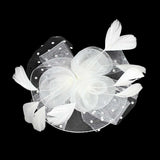 Feather Mesh Flower Fascinator Headband - Madeline Love - Flyclothing LLC
