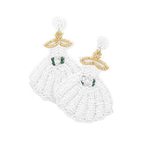 Felt Back Beaded Wedding Dress Dangle Earrings - Madeline Love - Flyclothing LLC