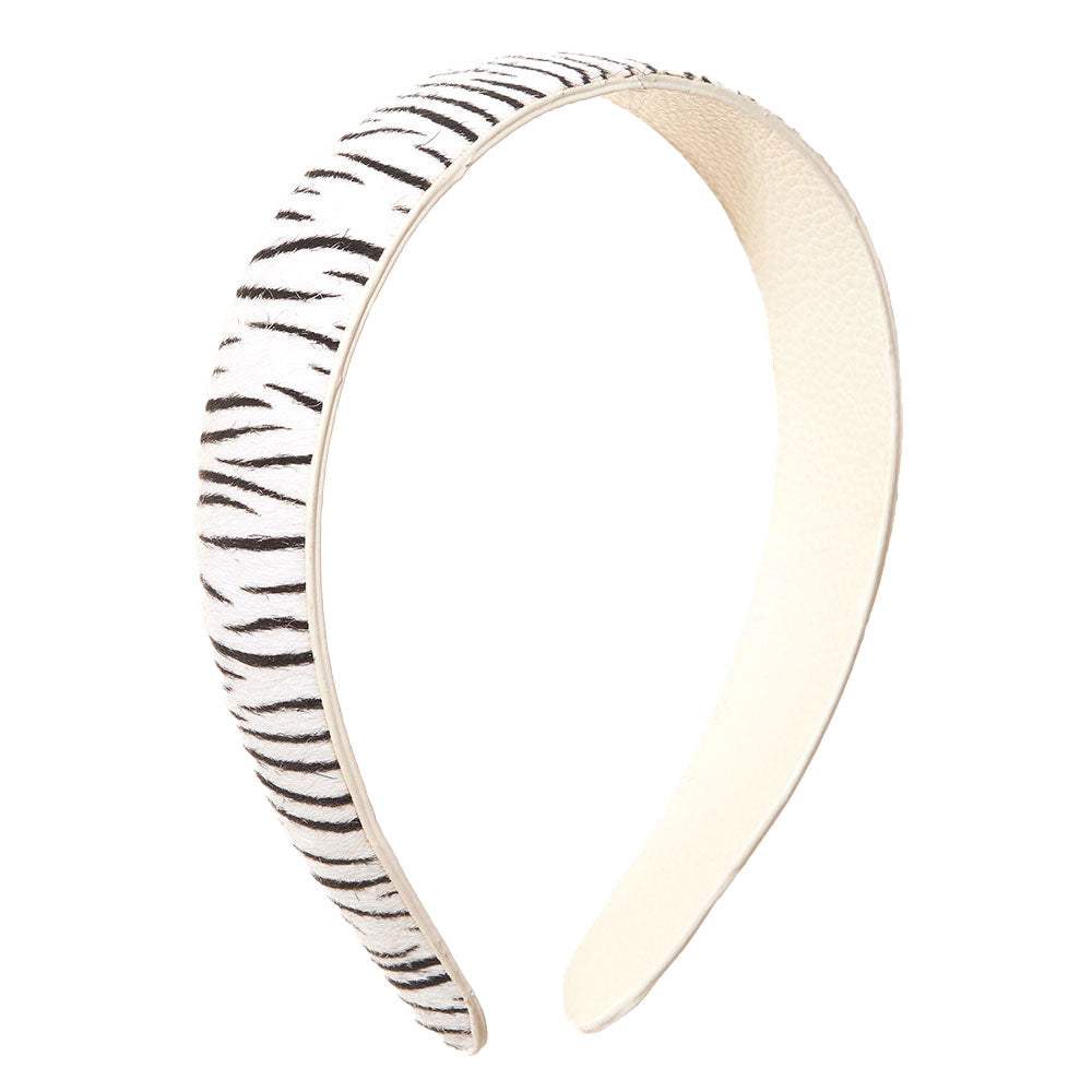 Genuine Leather Zebra Print Headband - Madeline Love - Flyclothing LLC