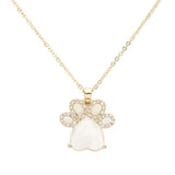 Glittered Heart Pointed Paw Pendant Necklace - Madeline Love - Flyclothing LLC