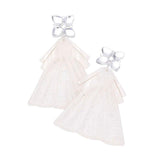 Glittered Wedding Dress Dangle Earrings - Madeline Love - Flyclothing LLC