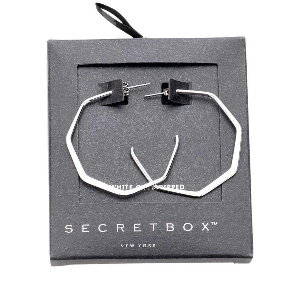 Secret Box 14K Gold Dipped Metal Hoop Earrings - Madeline Love - Flyclothing LLC