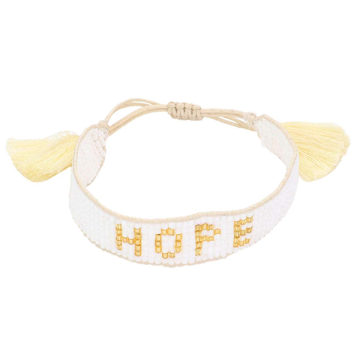 Hope Message Beaded Tassel Cinch Bracelet - Madeline Love - Flyclothing LLC