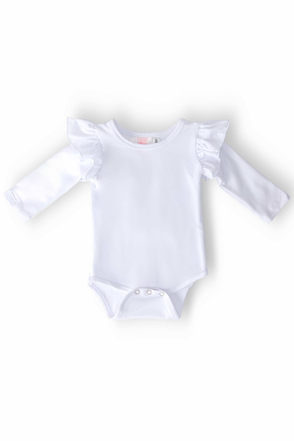 White L/S Flutter Bodysuit - Mila & Rose ® - Flyclothing LLC