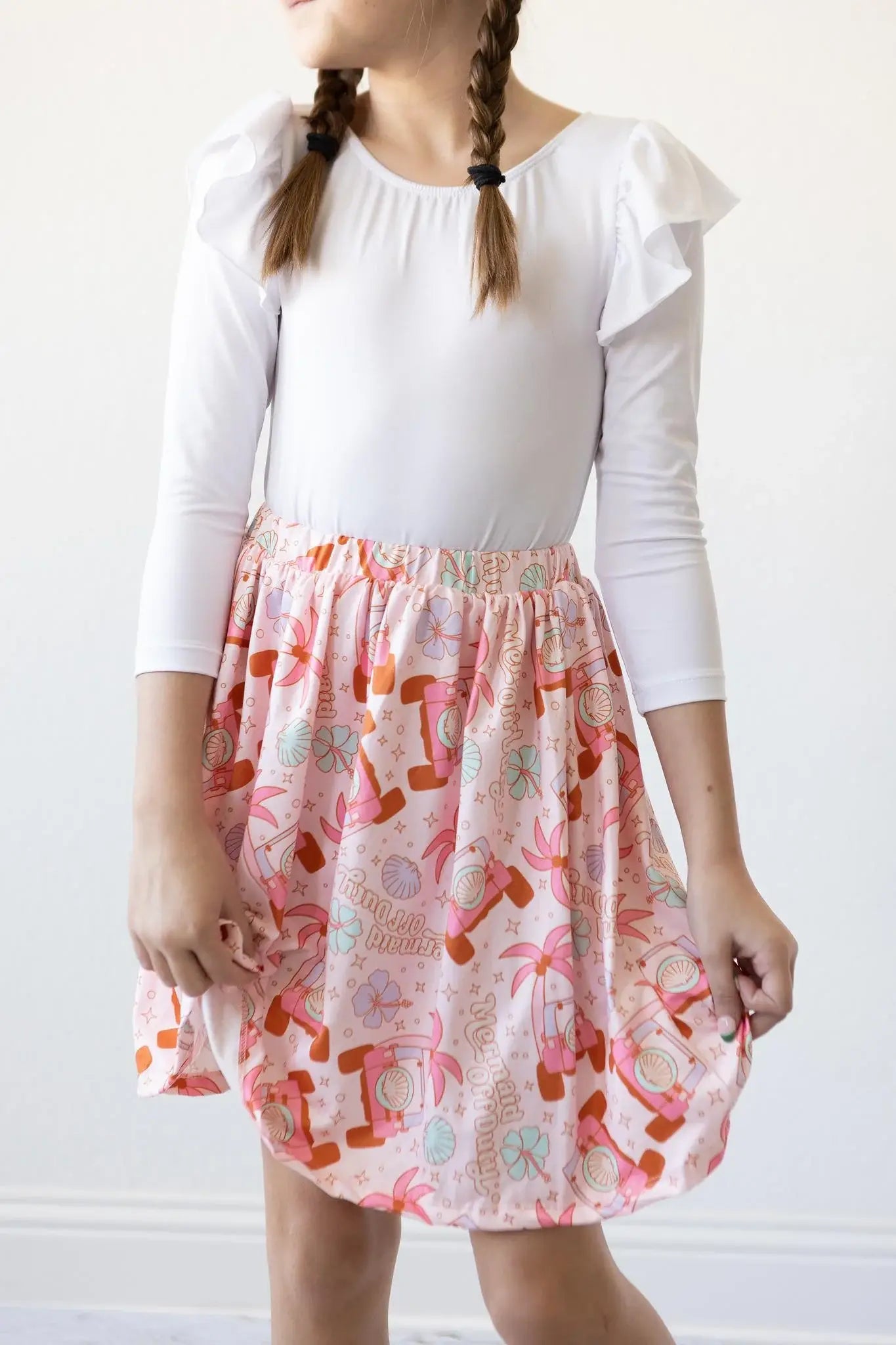 White L/S Flutter Sleeve Leotard - Mila & Rose ® - Flyclothing LLC
