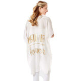 Maid of Honor Solid Lettering Cover Up Poncho - Madeline Love - Flyclothing LLC