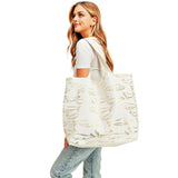 Metallic Whale Beach Tote Bag - Madeline Love - Flyclothing LLC