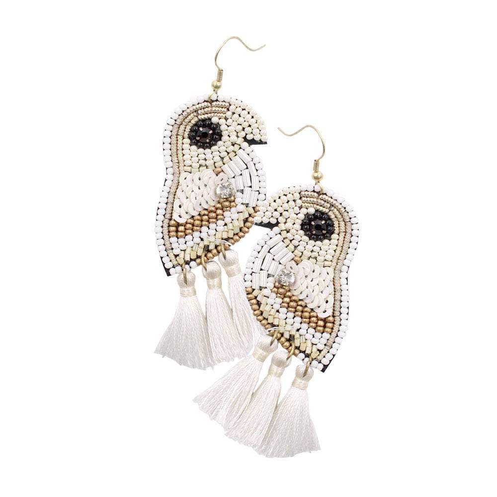 Multi Bead Sequin Parrot Tassel Earrings - Madeline Love - Flyclothing LLC