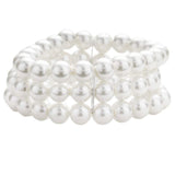 Multi Layered Pearl Stretch Bracelet - Madeline Love - Flyclothing LLC