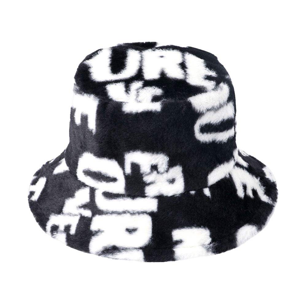 Patterned Faux Fur Bucket Hat - Madeline Love - Flyclothing LLC