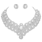 Pearl Accented Evening Necklace Earring Set - Madeline Love - Flyclothing LLC