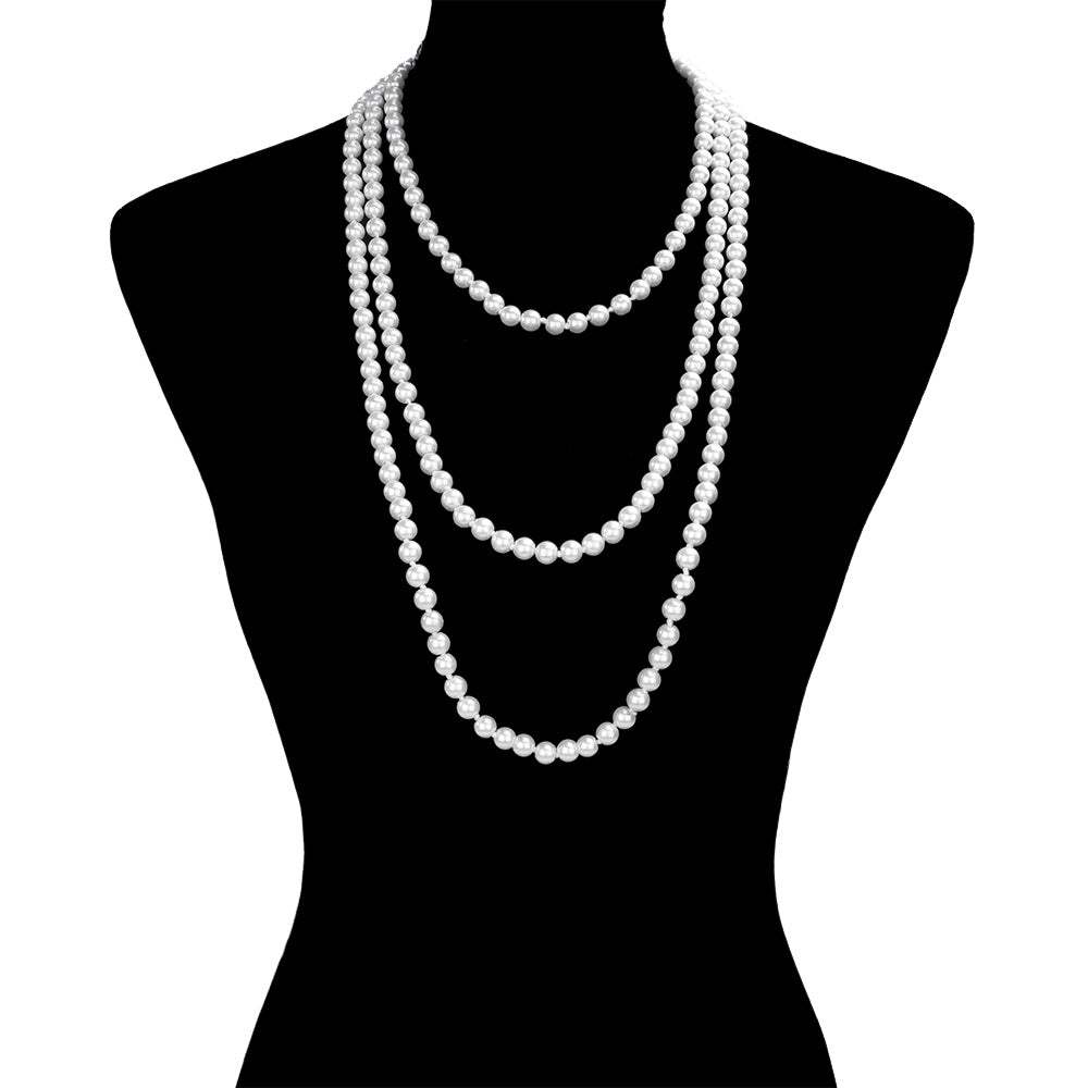 Pearl Long Necklace - Madeline Love - Flyclothing LLC