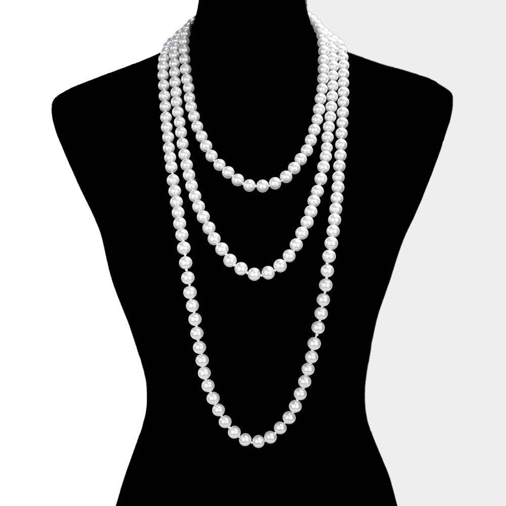 Pearl Long Necklace - Madeline Love - Flyclothing LLC