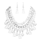 Pearl Lucite Bead Statement Necklace - Madeline Love - Flyclothing LLC