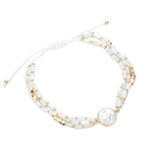 Pearl Pointed Faceted Beaded Pull Tie Cinch Bracelet - Madeline Love - Flyclothing LLC